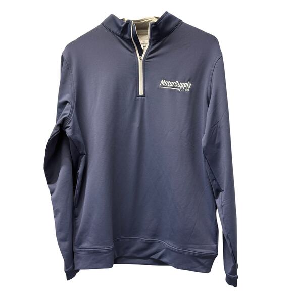 Peter Millar 1/4 Zip Mens Medium Blue Perth Performance Golf Top MOTOR SUPPLY - Picture 1 of 7